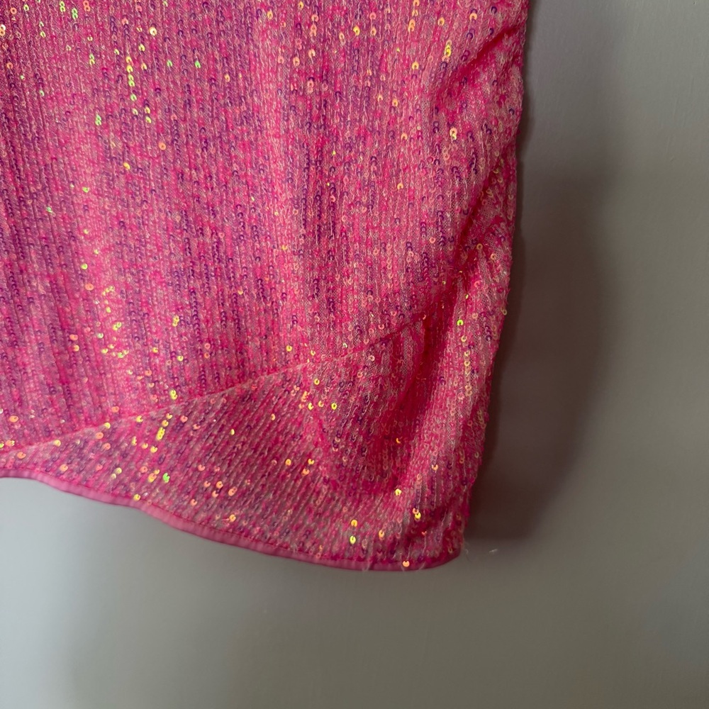 Superdown Bubblegum Pink Fully Sequined Mini Skir… - image 4